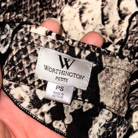 Worthington Halter Top Womens Small Brown Nylon Snake Print Sleeveless Y2K 2000s - Picture 8 of 8